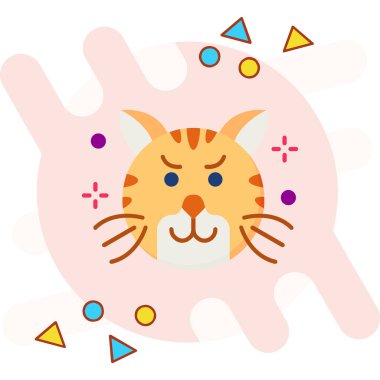 Büyük gözlü sevimli kaplan kedisi. Vektör çizimi. çocuklar için çizgi film stili, kıyafetler, posterler, kartlar, posterler, çıkartmalar ve baskılar.