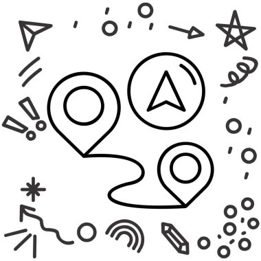 navigasyon yönü gps simgesi ana hat biçiminde