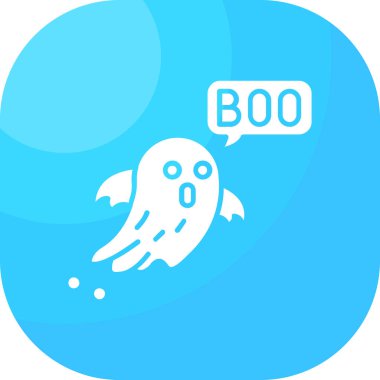 Cadılar Bayramı hayalet simgesi, vektör illüstrasyonu