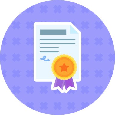 Sertifika ödülü modern simge, vektör illüstrasyonu