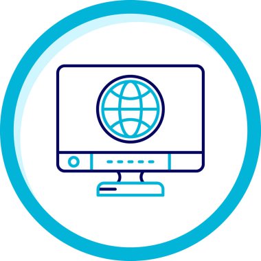 Dünya sembollü bilgisayar monitörü