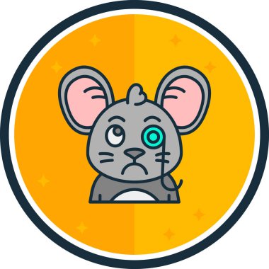 Tatlı çizgi film karakteri simgesinin vektör çizimi