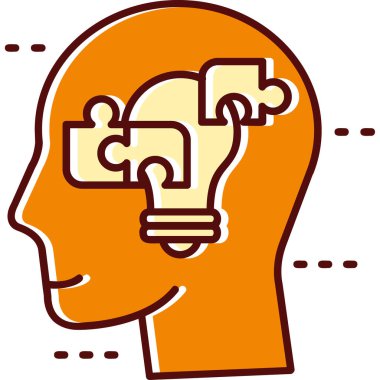 Beyin. Web simgesi basit illüstrasyon