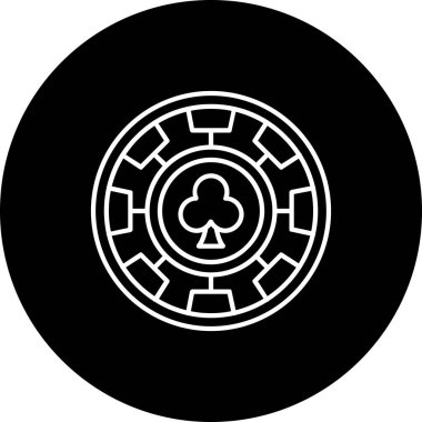 Casino Chip simgesinin vektör illüstrasyonu