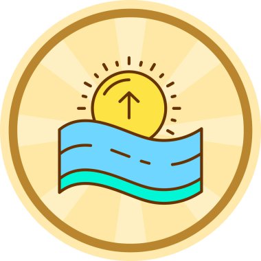 Güneş. Web simgesi basit illüstrasyon