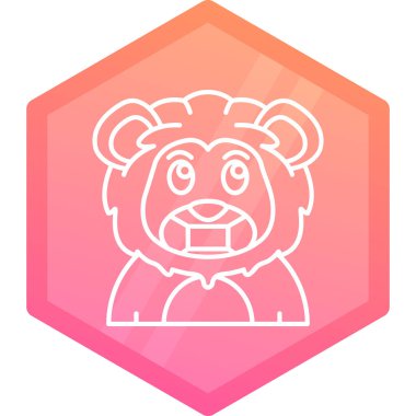 beyaz arkaplanda izole edilmiş altıgen simgesi çerçevesindeki renk ayısı. Hayvan işareti. Gradyan altıgen şekilleri. vektör illüstrasyonu