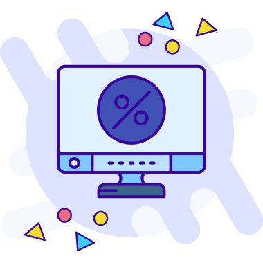 grafik simgesi çizimi olan dizüstü bilgisayar