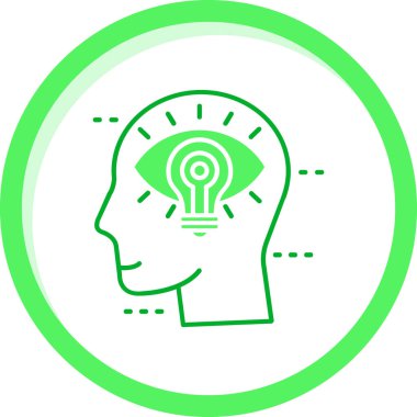 beyin vektör çizgisi simgesi, vektör çizimi