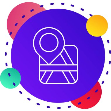 beyaz arkaplanda izole edilmiş işaret ve yıldız simgesine sahip çizgi haritası. Dünyanın en sevdiği harita simgesi. Harita işaretleyici simgesi simgesi. Renkli taslak konsepti. vektör.