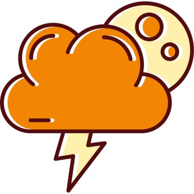 karikatür karalama bulutu ve şimşek