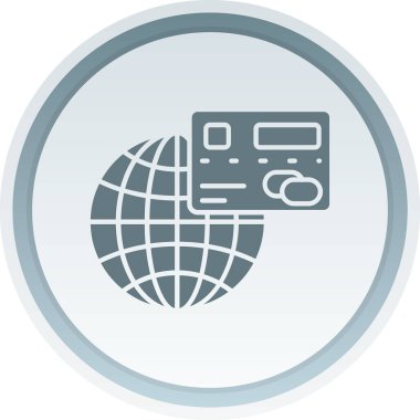 Bir dünya haritası simgesinin vektör illüstrasyonu