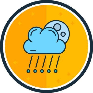 Bulut yağmuru Web simgesi basit illüstrasyon