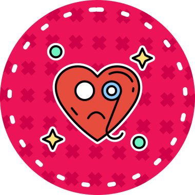 Mutlu yüzlü kırmızı bir kalbin vektör çizimi