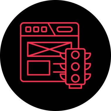 mikrodalga vektör simgesi modern illüstrasyon