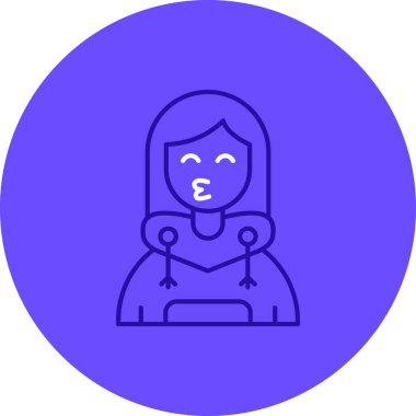 avatar kadın kişisi simgesi - taslak biçimi