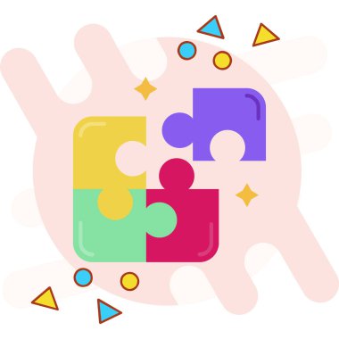 Bulmaca vektör illüstrasyon tasarımı içeren bulmaca parçaları