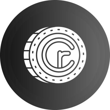 Tek izole sikke logosunun vektör çizimi