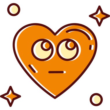 kawaii kalp karikatür ikon vektör illüstrasyon tasarımı