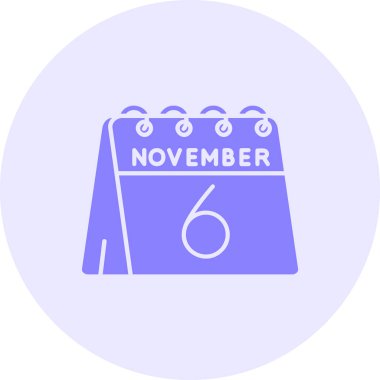 Kasım 19, bir günlük takvim üzerinde basit beyaz tasarım, vektör