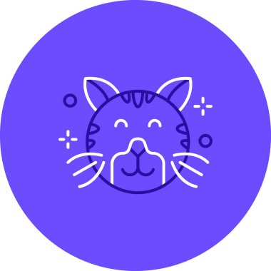 Kedi. Web simgesi basit illüstrasyon