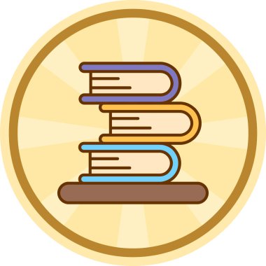 Kitaplar. Web simgesi basit illüstrasyon