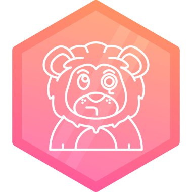 Renkli Ayı baş simgesi beyaz arkaplanda izole edildi. Kademeli rastgele dinamik şekiller. Vektör