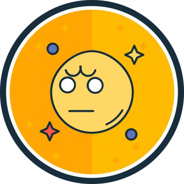 Çizgi film yüz simgesinin vektör illüstrasyonu