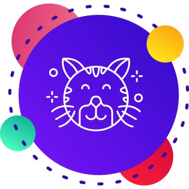 Çizgi Kedisi simgesi beyaz arkaplanda izole edildi. Renkli taslak konsepti. Vektör.