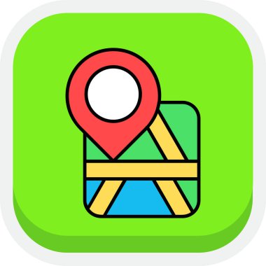 harita simgesi vektör illüstrasyonu