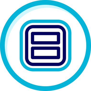 Mavi ve beyaz yuvarlak simgenin vektör illüstrasyonu