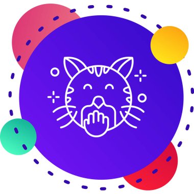 Çizgi Kedisi simgesi beyaz arkaplanda izole edildi. Renkli taslak konsepti. Vektör.