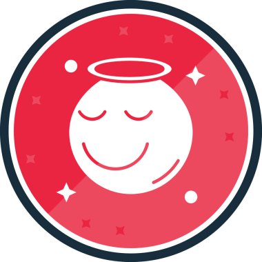 Ay simgesi. Beyaz simgede izole edilmiş moda biçimi