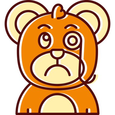 Bir yay vektör çizimi ile hüzünlü çizgi film ayısı