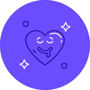 Mor arkaplanda izole edilmiş modayı takip eden kalp ikonu.