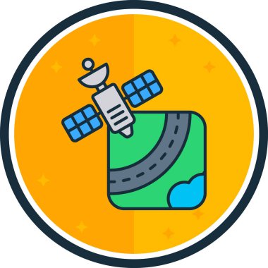 Uydu Simgesi, vektör illüstrasyonu