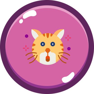 Pembe yuvarlak etiketli kedi..