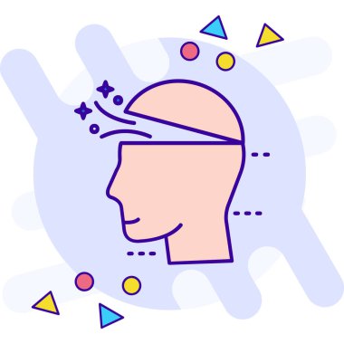 baş beyin simgesi, vektör illüstrasyonu