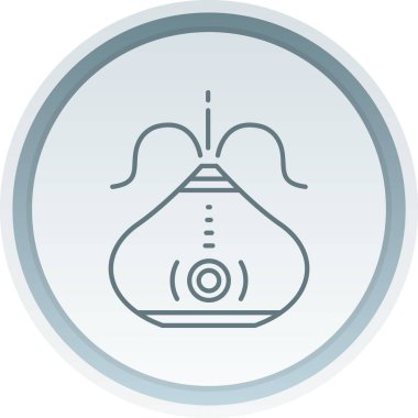 Beyaz arkaplanı olan mavi düğmenin vektör çizimi