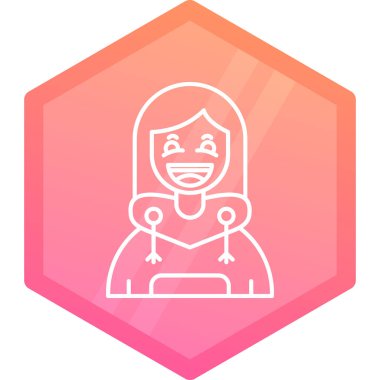 Kış şapkalı kadın. Basit resimleme