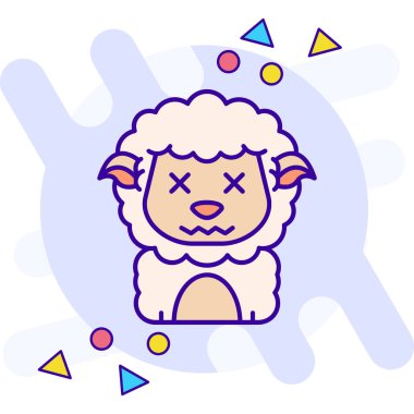 Mutlu yüzlü renkli koyunlar.