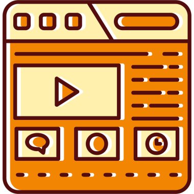 video. Web simgesi basit illüstrasyon
