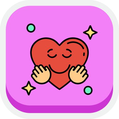 Kalp ikonu vektör illüstrasyonu