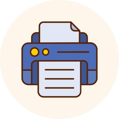 yazıcı vektör renk çizgisi simgesi