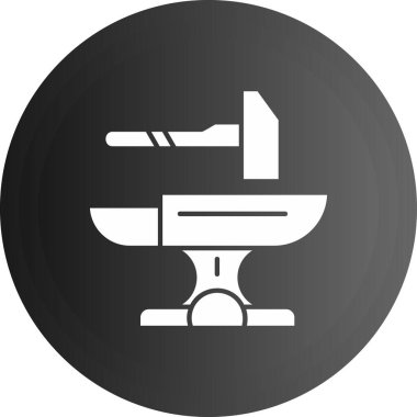 Su musluğu ikonuna sahip siyah lavabo beyaz arkaplan ile izole edilmiş. Beyaz kare düğme. vektör illüstrasyonu