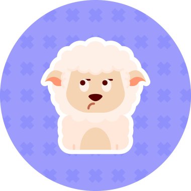 Düz stil şirin koyun simgesi