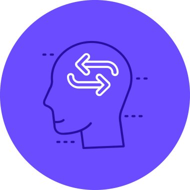 Beyaz arka planda izole edilmiş beyin ikonu olan siyah insan kafası. Rastgele dinamik şekiller. vektör.