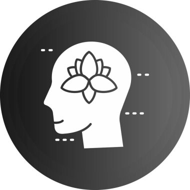 Çiçek ikonlu insan beyni. Ağ için halka vektör simgesinde insan çiçeklerinin basit bir çizimi