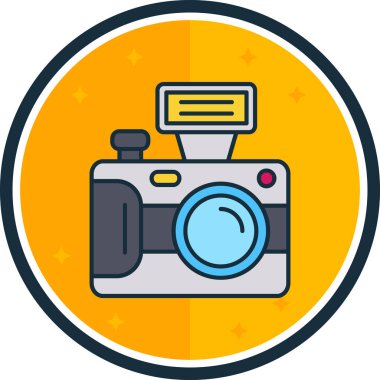 Bir kamera simgesinin vektör illüstrasyonu