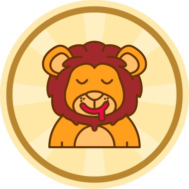 Aslan çizgi film tasarımı. vektör illüstrasyonu