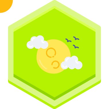 güneş hava durumu web simgesi, vektör illüstrasyonu